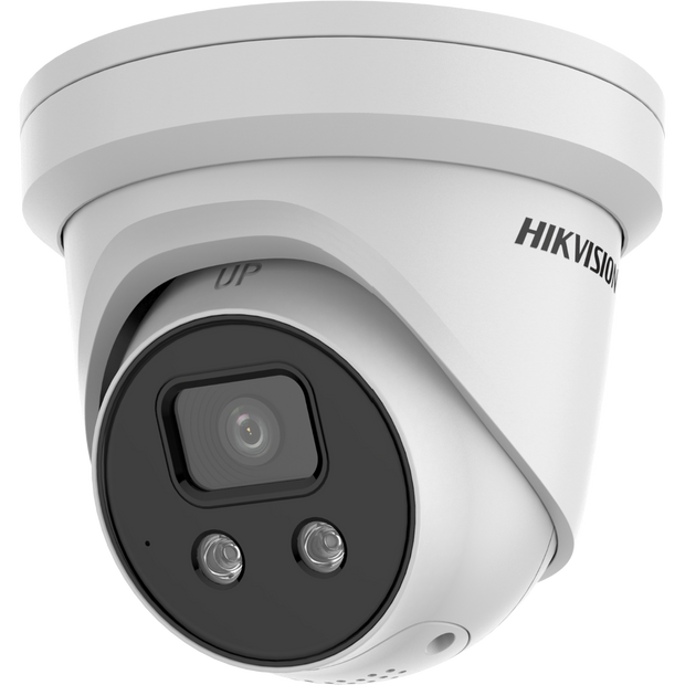 Hikvision 4MP DS-2CD2346G2-ISU/SL AcuSense 2 Way Audio Strobe Light and Audible Warning Fixed Turret Network Camera