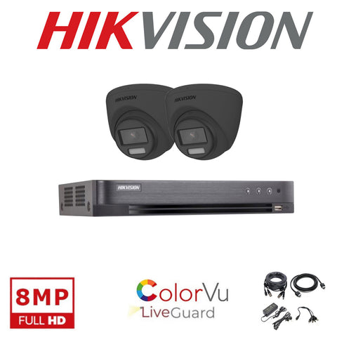 HIKVISION 24/7 COLORVU 4K CCTV SYSTEM 8 CHANNEL DVR DS-2CE72UF3T-E CAMERAS KIT