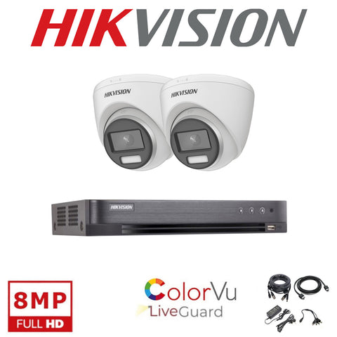 HIKVISION 24/7 COLORVU 4K CCTV SYSTEM 8 CHANNEL DVR DS-2CE72UF3T-E CAMERAS KIT