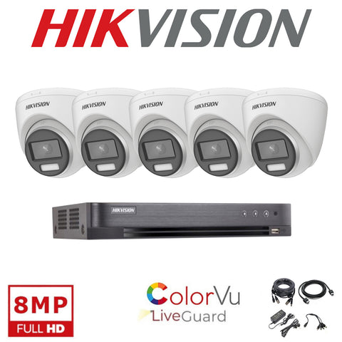 HIKVISION 24/7 COLORVU 4K CCTV SYSTEM 8 CHANNEL DVR DS-2CE72UF3T-E CAMERAS KIT