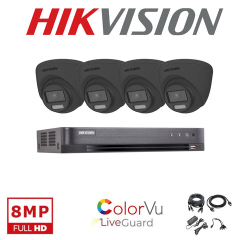 HIKVISION 24/7 COLORVU 4K CCTV SYSTEM 8 CHANNEL DVR DS-2CE72UF3T-E CAMERAS KIT