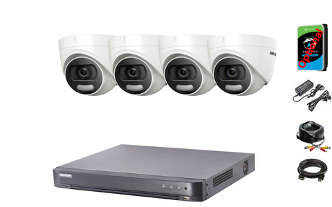 HIKVISION CCTV SYSTEM DVR 5MP 3K DS-2CE72KF3T IP67 COLORVU NIGHT VISION (White or Grey)