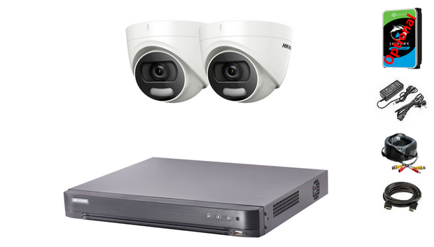 HIKVISION CCTV SYSTEM DVR 5MP 3K DS-2CE72KF3T IP67 COLORVU NIGHT VISION (White or Grey)