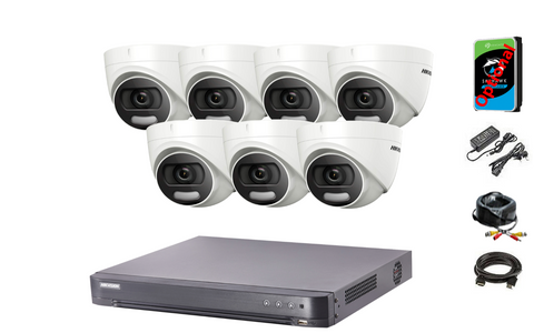 HIKVISION CCTV SYSTEM DVR 5MP 3K DS-2CE72KF3T IP67 COLORVU NIGHT VISION (White or Grey)