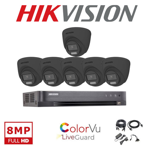 HIKVISION 24/7 COLORVU 4K CCTV SYSTEM 8 CHANNEL DVR DS-2CE72UF3T-E CAMERAS KIT