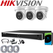 HIKVISION DARKFIGHTER IP POE 4MP CCTV CAMERA SYSTEM NVR ACUSENSE KIT