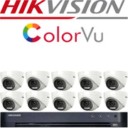 HIKVISION BEST SELLER 16 CHANNEL CCTV SYSTEM DVR 5MP DS-2CE72KF3T IP67 COLORVU NIGHT VISION (White or Grey)