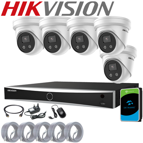 HIKVISION DARKFIGHTER IP POE 4MP CCTV CAMERA SYSTEM NVR ACUSENSE KIT