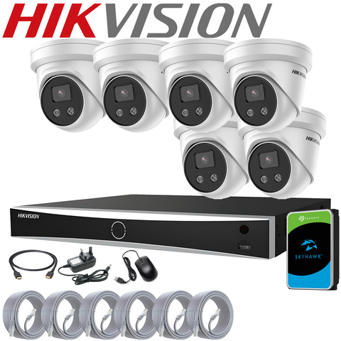 HIKVISION DARKFIGHTER IP POE 4MP CCTV CAMERA SYSTEM NVR ACUSENSE KIT