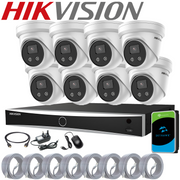 HIKVISION DARKFIGHTER IP POE 4MP CCTV CAMERA SYSTEM NVR ACUSENSE KIT