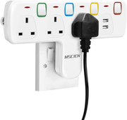 Mscien T Plug Extension with 2 USB Wall Socket 3 Way Electric Plug Adaptor