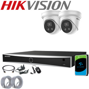 HIKVISION DARKFIGHTER IP POE 4MP CCTV CAMERA SYSTEM NVR ACUSENSE KIT