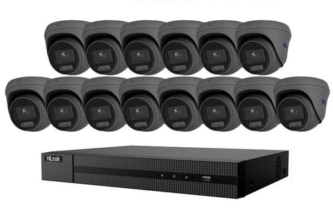 HIKVISION HILOOK COLORVU POE 16 CHANNEL CCTV SYSTEM IP 8MP 4K NVR 5MP 24/7 COLORVU CAMERA