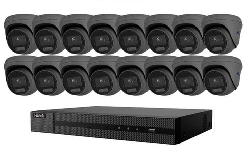 HIKVISION HILOOK COLORVU POE 16 CHANNEL CCTV SYSTEM IP 8MP 4K NVR 5MP 24/7 COLORVU CAMERA