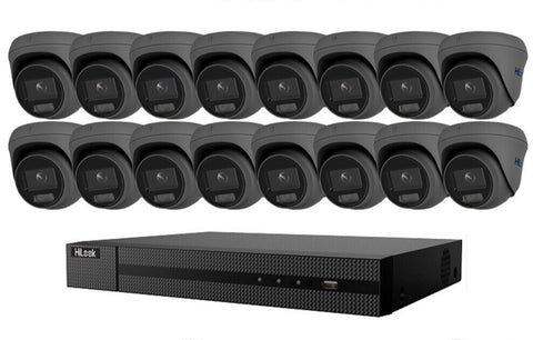 HIKVISION HILOOK COLORVU POE 16 CHANNEL CCTV SYSTEM IP 8MP 4K NVR 5MP 24/7 COLORVU CAMERA