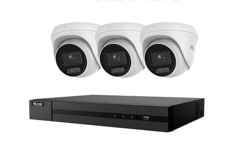 HIKVISION HILOOK COLORVU POE 16 CHANNEL CCTV SYSTEM IP 8MP 4K NVR 5MP 24/7 COLORVU CAMERA