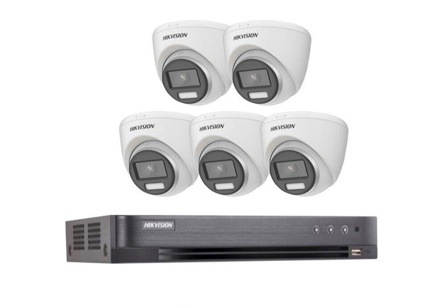 HIKVISION DS-2CE72KF0T-LFS SYSTEM 5MP AUDIO MIC CAMERA COLORVU SMART HYBRID (BLACK and WHITE)