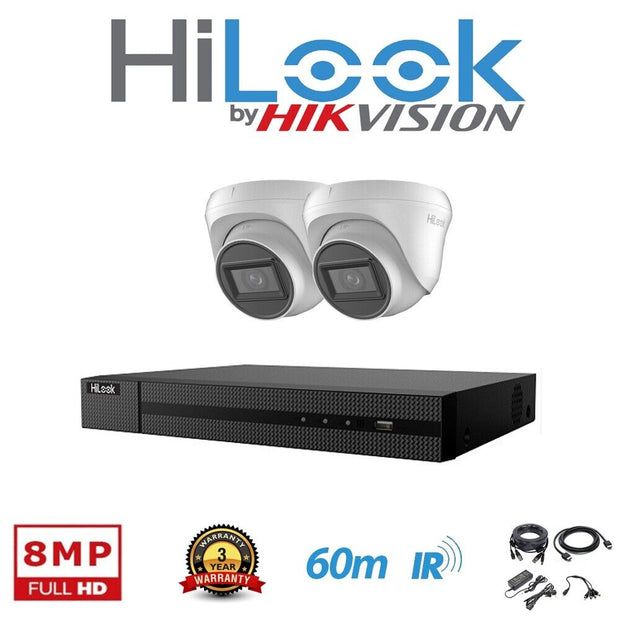 HIKVISION HILOOK CCTV SYSTEM 8MP 4K DVR 30m IR NIGHT VISION OUTDOOR CAMERA KIT