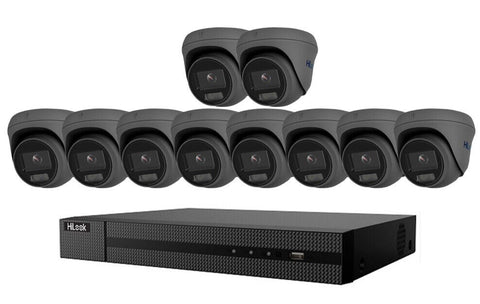 HIKVISION HILOOK COLORVU POE 16 CHANNEL CCTV SYSTEM IP 8MP 4K NVR 5MP 24/7 COLORVU CAMERA