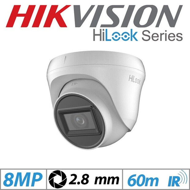 HIKVISION HILOOK CCTV SYSTEM 8MP 4K DVR 30m IR NIGHT VISION OUTDOOR CAMERA KIT