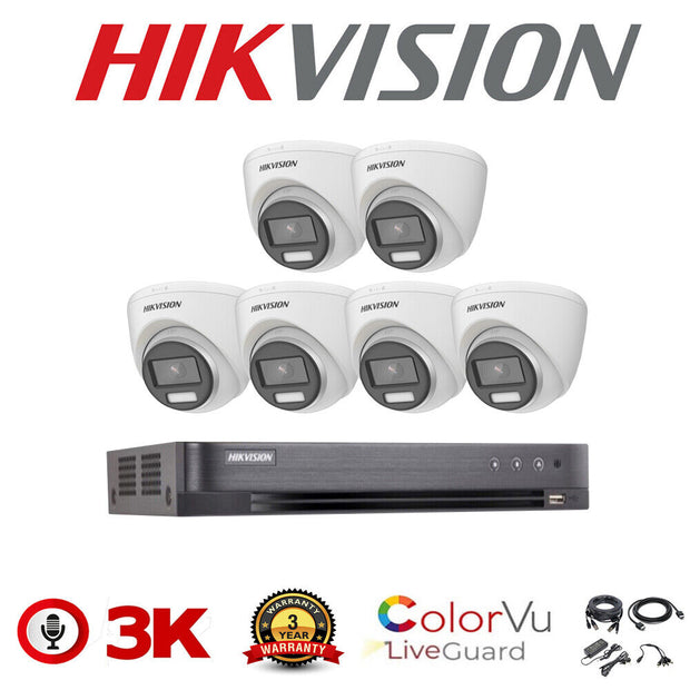 HIKVISION DS-2CE72KF0T-LFS SYSTEM 5MP AUDIO MIC CAMERA COLORVU SMART HYBRID (BLACK and WHITE)