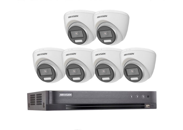 HIKVISION DS-2CE72KF0T-LFS SYSTEM 5MP AUDIO MIC CAMERA COLORVU SMART HYBRID (BLACK and WHITE)