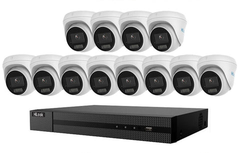 HIKVISION HILOOK COLORVU POE 16 CHANNEL CCTV SYSTEM IP 8MP 4K NVR 5MP 24/7 COLORVU CAMERA