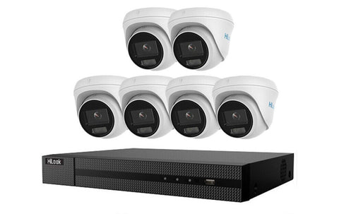 HIKVISION HILOOK COLORVU POE 16 CHANNEL CCTV SYSTEM IP 8MP 4K NVR 5MP 24/7 COLORVU CAMERA