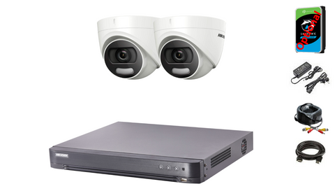 SPECIAL OFFER HIKVISION CCTV SYSTEM DVR 5MP DS-2CE72HFT-F IP67 COLORVU NIGHT VISION (White or Grey)