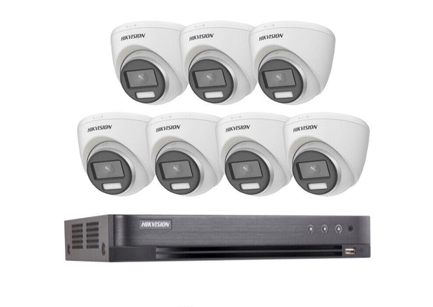 HIKVISION DS-2CE72KF0T-LFS SYSTEM 5MP AUDIO MIC CAMERA COLORVU SMART HYBRID (BLACK and WHITE)