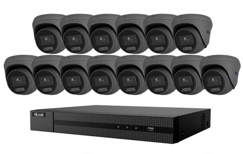 HIKVISION HILOOK COLORVU POE 16 CHANNEL CCTV SYSTEM IP 8MP 4K NVR 5MP 24/7 COLORVU CAMERA