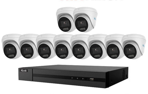 HIKVISION HILOOK COLORVU POE 16 CHANNEL CCTV SYSTEM IP 8MP 4K NVR 5MP 24/7 COLORVU CAMERA