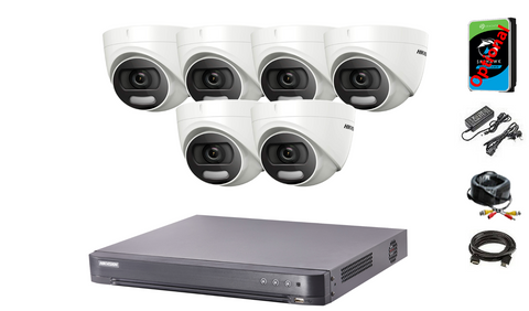 SPECIAL OFFER HIKVISION CCTV SYSTEM DVR 5MP DS-2CE72HFT-F IP67 COLORVU NIGHT VISION (White or Grey)