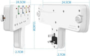Mscien T Plug Extension with 2 USB Wall Socket 3 Way Electric Plug Adaptor